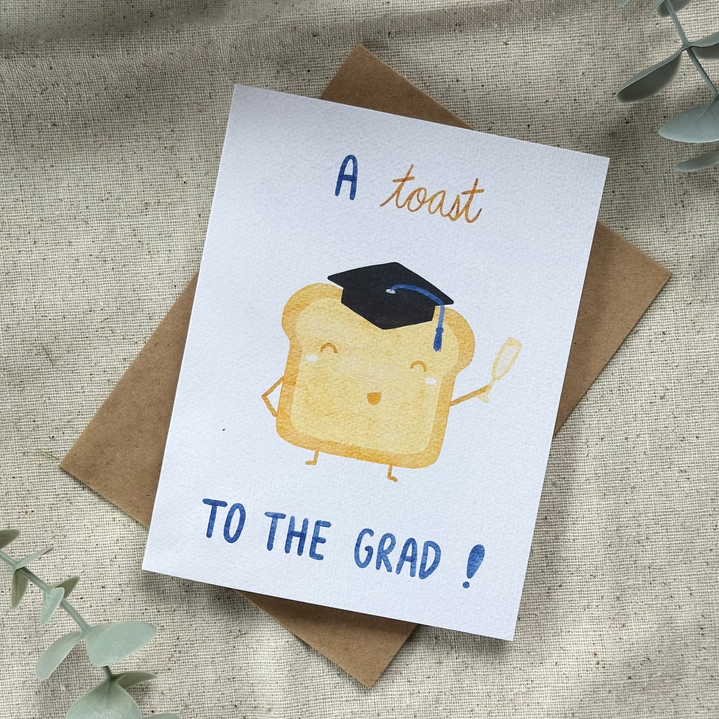 "A Toast to the Grad" Card (White Background)