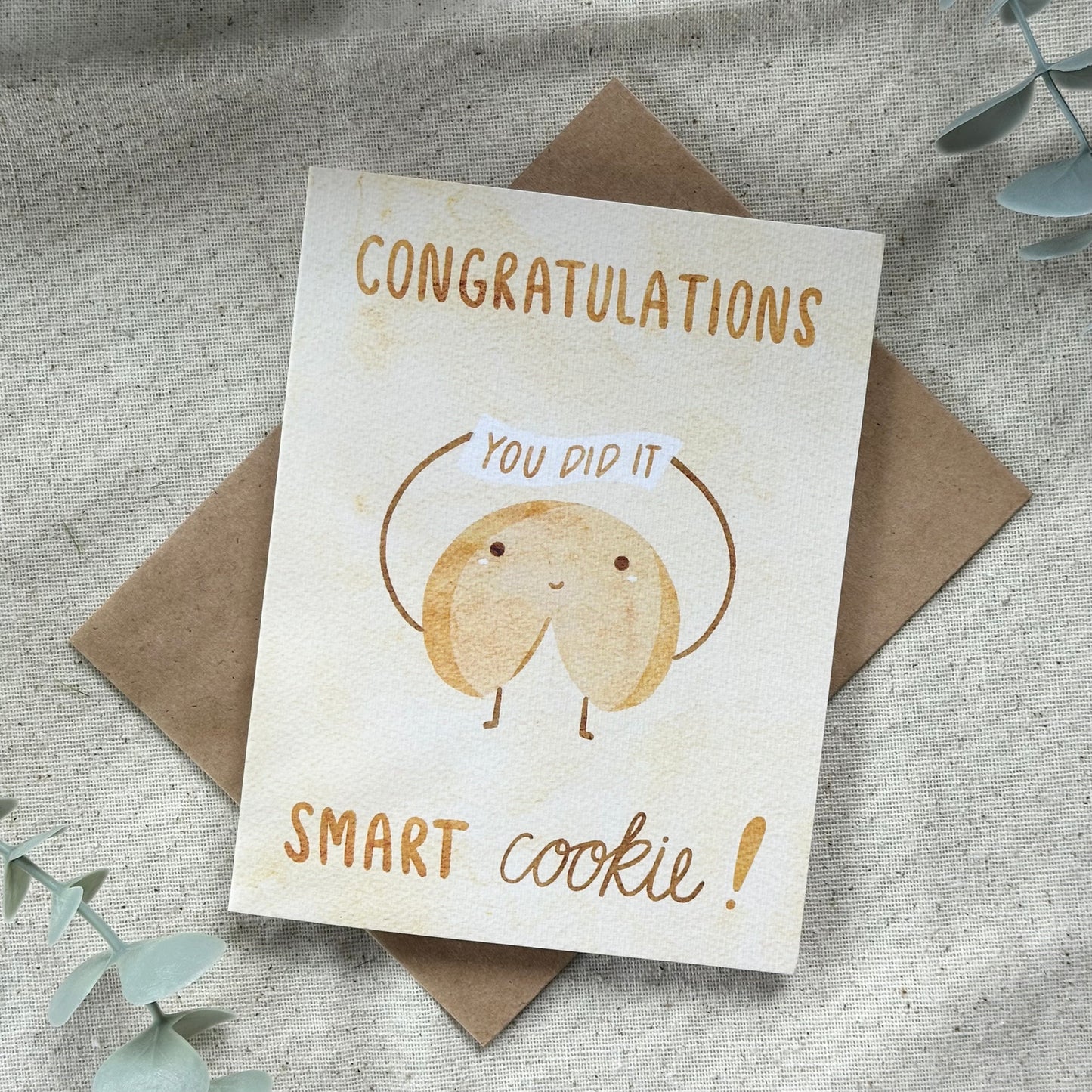 "Congratulations Smart Cookie" Card (Colored Background)