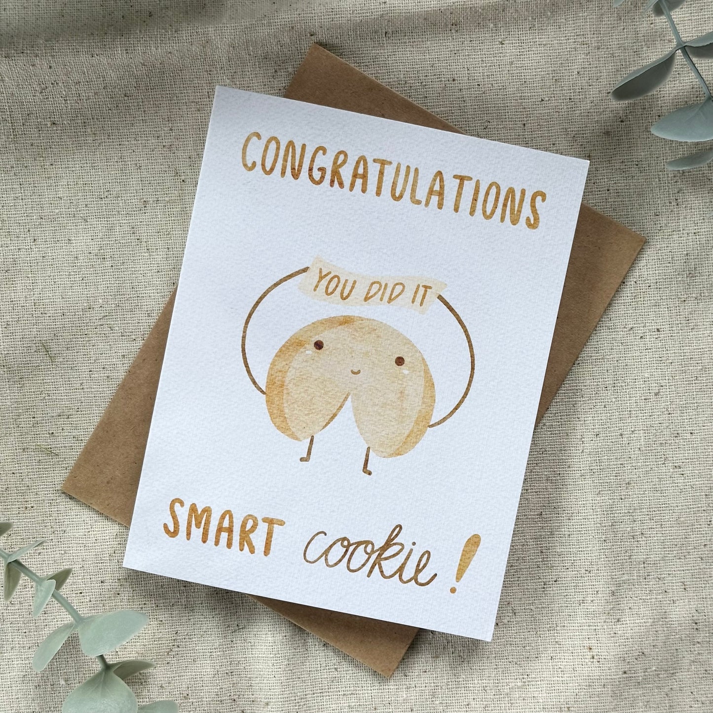 "Congratulations Smart Cookie" Card (White Background)