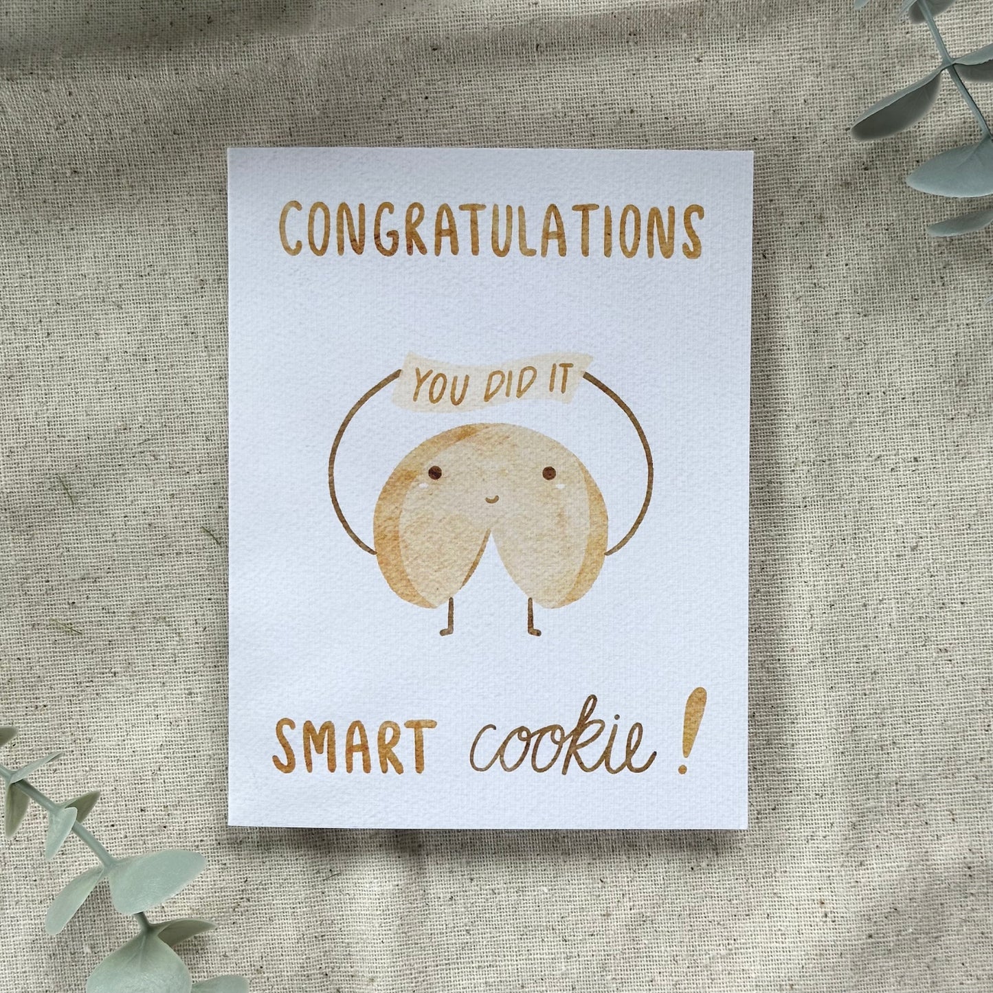 "Congratulations Smart Cookie" Card (White Background)