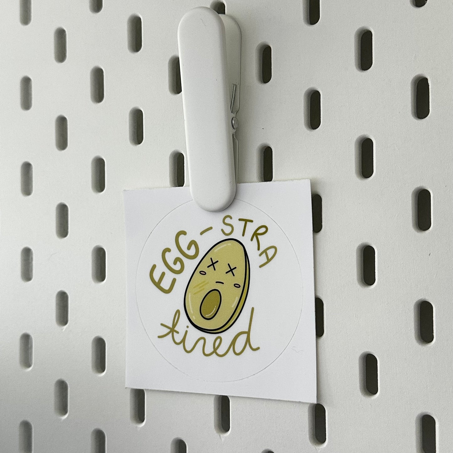 Egg-stra Tired Sticker