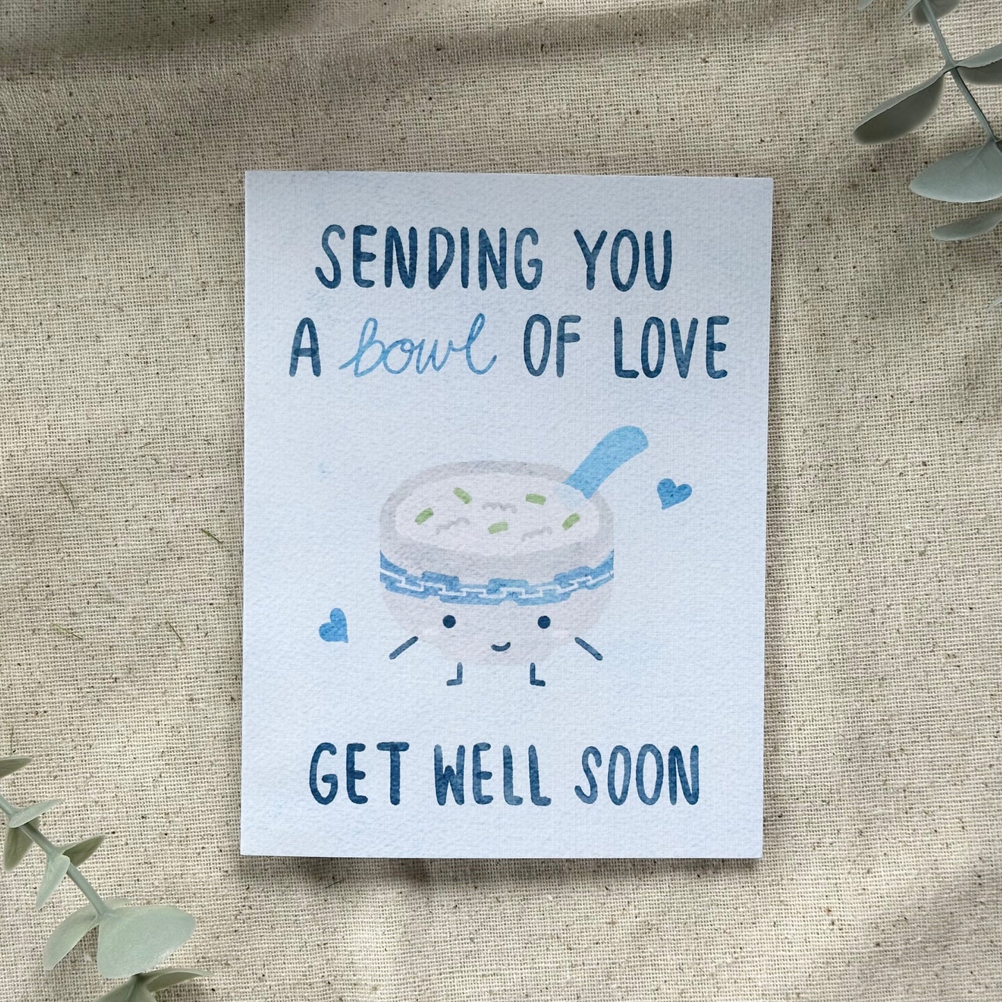 "Sending You a Bowl of Love" Card (Colored Background)