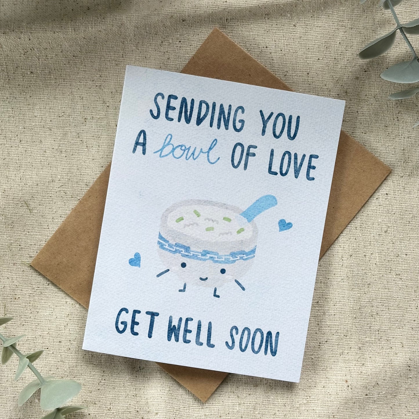 "Sending You a Bowl of Love" Card (Colored Background)