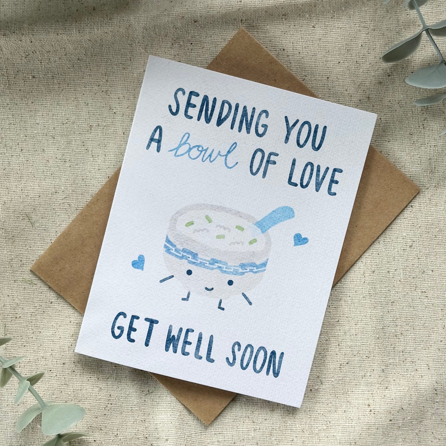 "Sending You a Bowl of Love" Card (White Background)