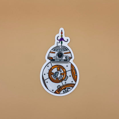 Robot Eating Skewer Sticker