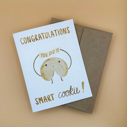 "Congratulations Smart Cookie" Card (White Background)