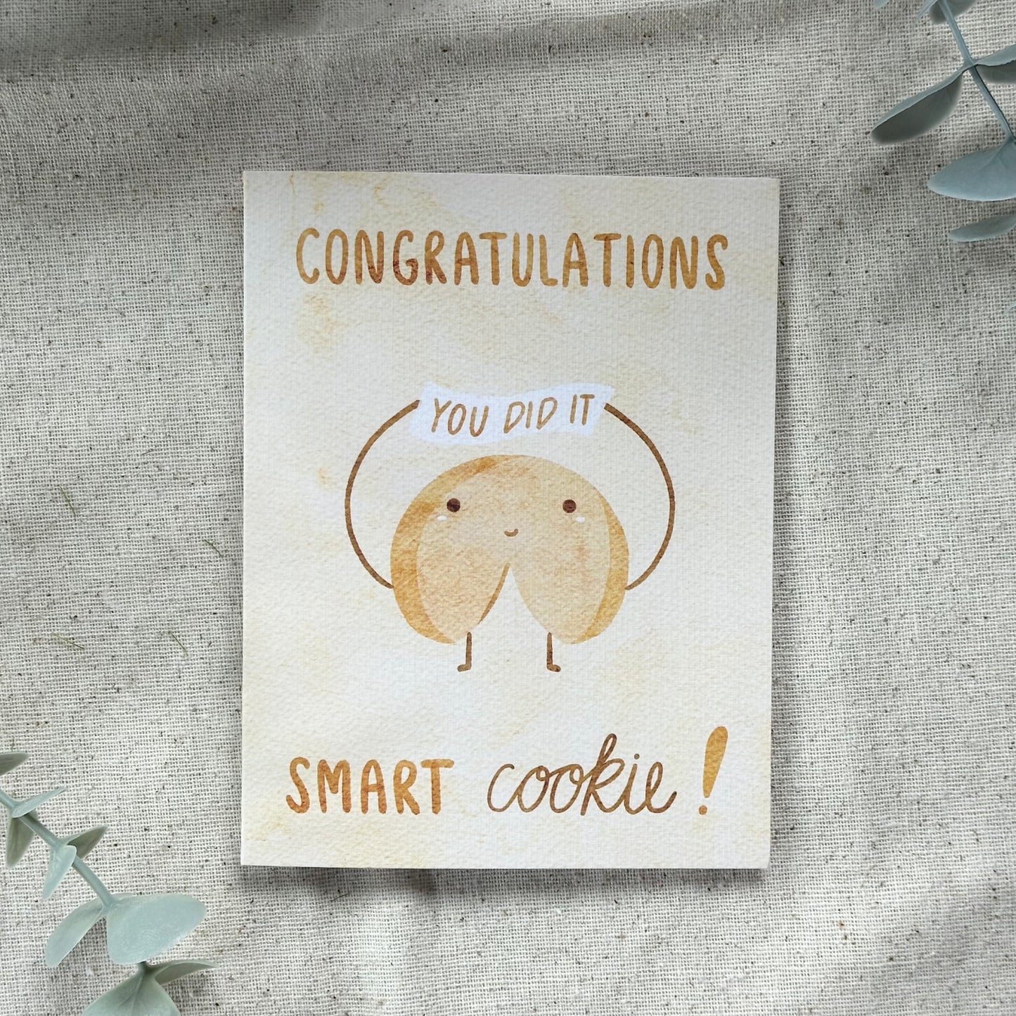 "Congratulations Smart Cookie" Card (Colored Background)