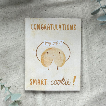 "Congratulations Smart Cookie" Card (Colored Background)