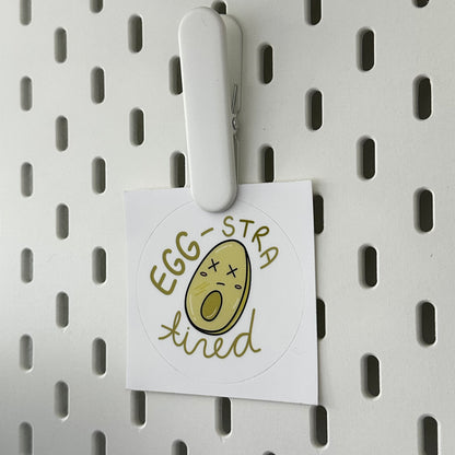 Egg-stra Tired Sticker