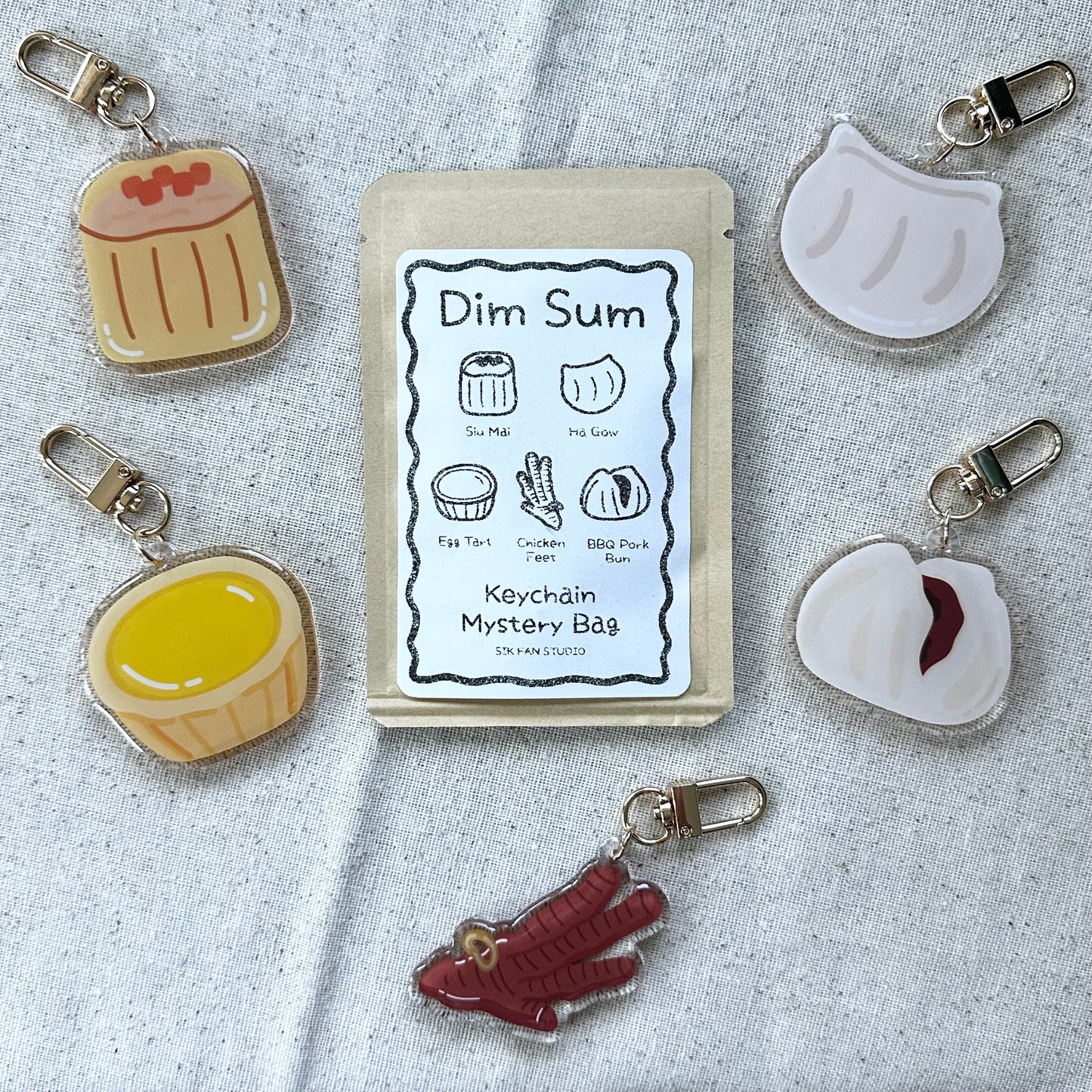 Dim Sum Keychain Mystery Bag