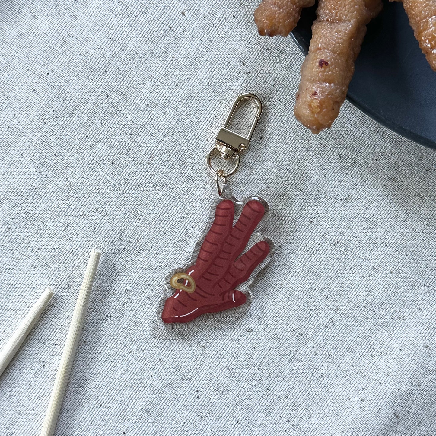 Chicken Feet Dim Sum Keychain