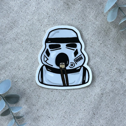 Soldier Eating Siu Mai Sticker