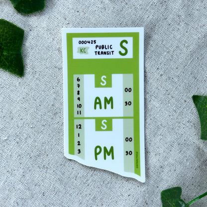 Green King County Public Transit Sticker