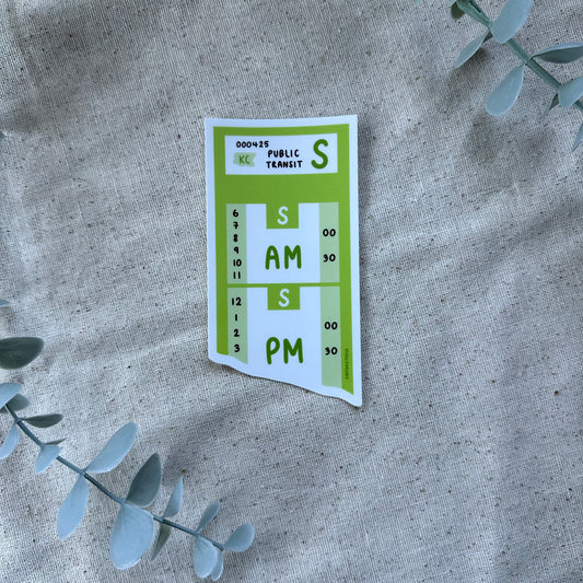 Green King County Public Transit Sticker