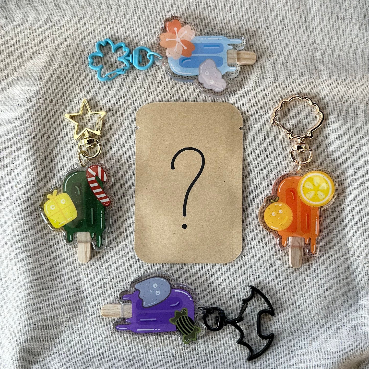 Seasonal Popsicle Mystery Keychain Bag