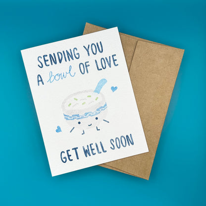 "Sending You a Bowl of Love" Card (White Background)