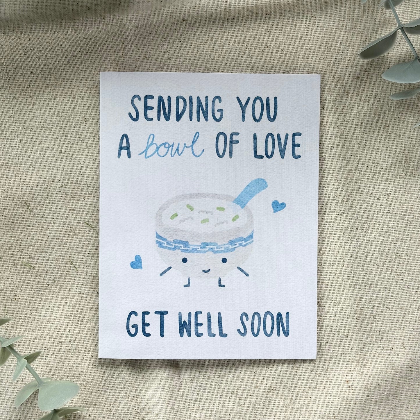 "Sending You a Bowl of Love" Card (White Background)