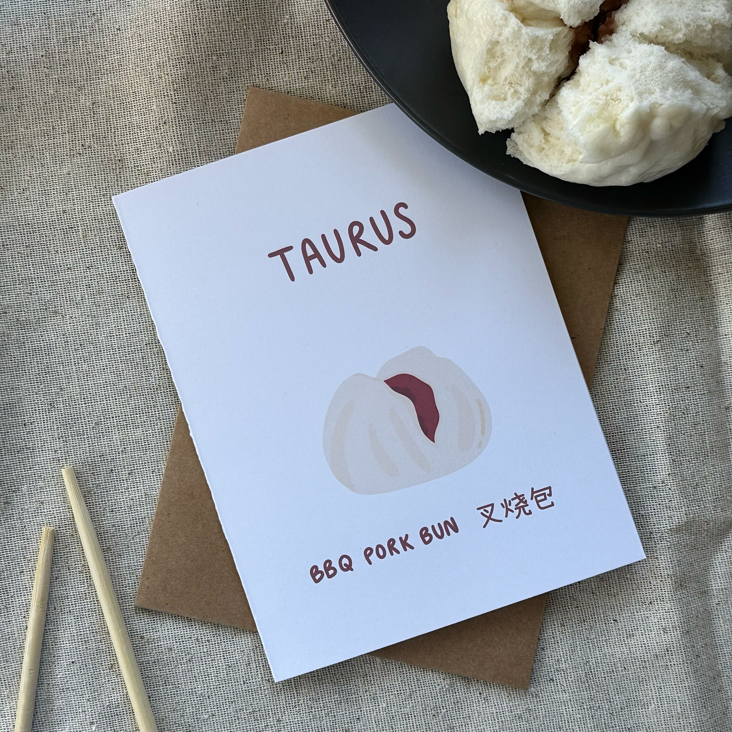 Taurus BBQ Pork Bun Dim Sum Card
